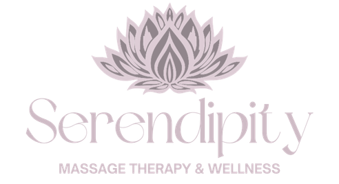 Serendipity Massage logo with lotus flower design for wellness